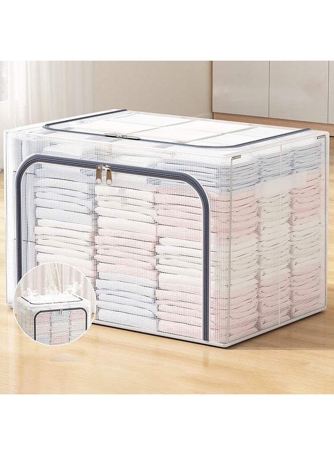 Kimaya Elite Clothes Organizer, Modern Red Nylon & Alloy Steel Storage Box with Steel Frame, Foldable, Handle, Waterproof, 49 x 41 x 51 cm, 66L - Image 5